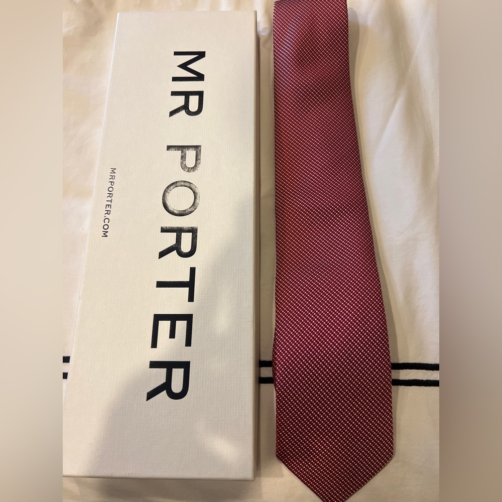 Eton red patterned tie
